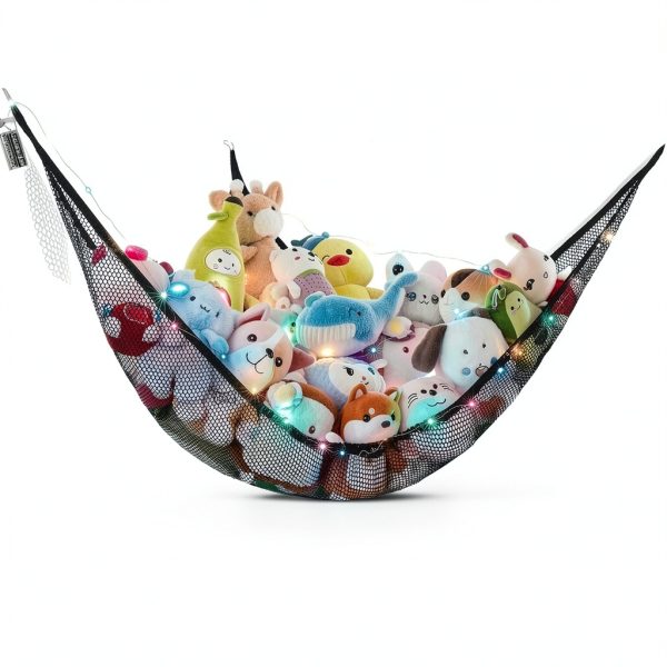 BeBeJoJo Stuffed Animal Hammock Black Polyester-2