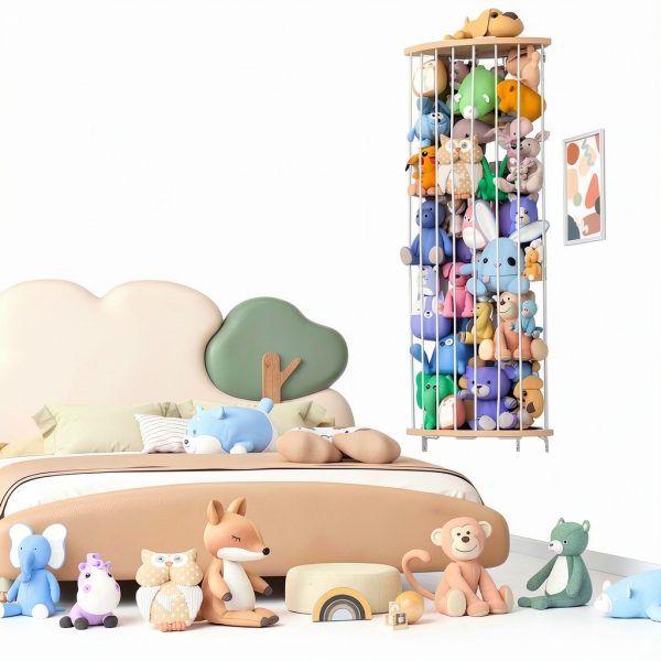 Jtksfcl Corner Stuffed Animal Storage Modern Varnished-5