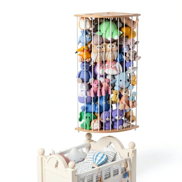 Jtksfcl Corner Stuffed Animal Storage Modern Varnished-2