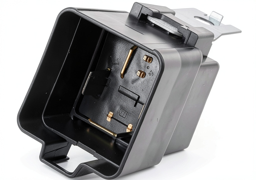 Installing Mopar Radiator Fan Relay on a DIN rail in a vehicle engine compartment