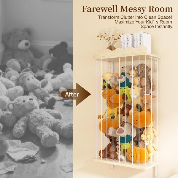 Stuffed Organizer Sunifier Wooden Wall Shelf-4
