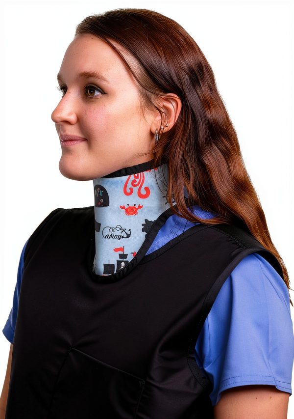 Thyroid Shield/Collar with PVC Easy Clean Color Pirate .50mm PB Light Weight Radiation Protection-2