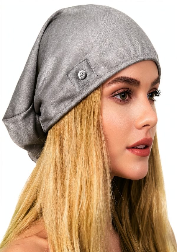 Grounding Hood Radiation Shielding Hat, Earth Connected Full Head Cover, Dual-Function Silver Fiber Faraday Protection Brain Coat-0
