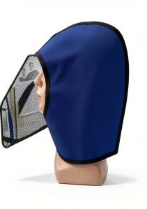 X-ray Protection Lead Cap Hood with Thyroid Shield,Radiation Safety Leaded Protector Hat, for X-Ray MRI CT, 0.5mm Pb Blue-0